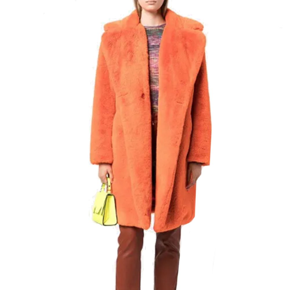 Apparis Orange Faux Fur Coat - Chic and Cozy Outerwear