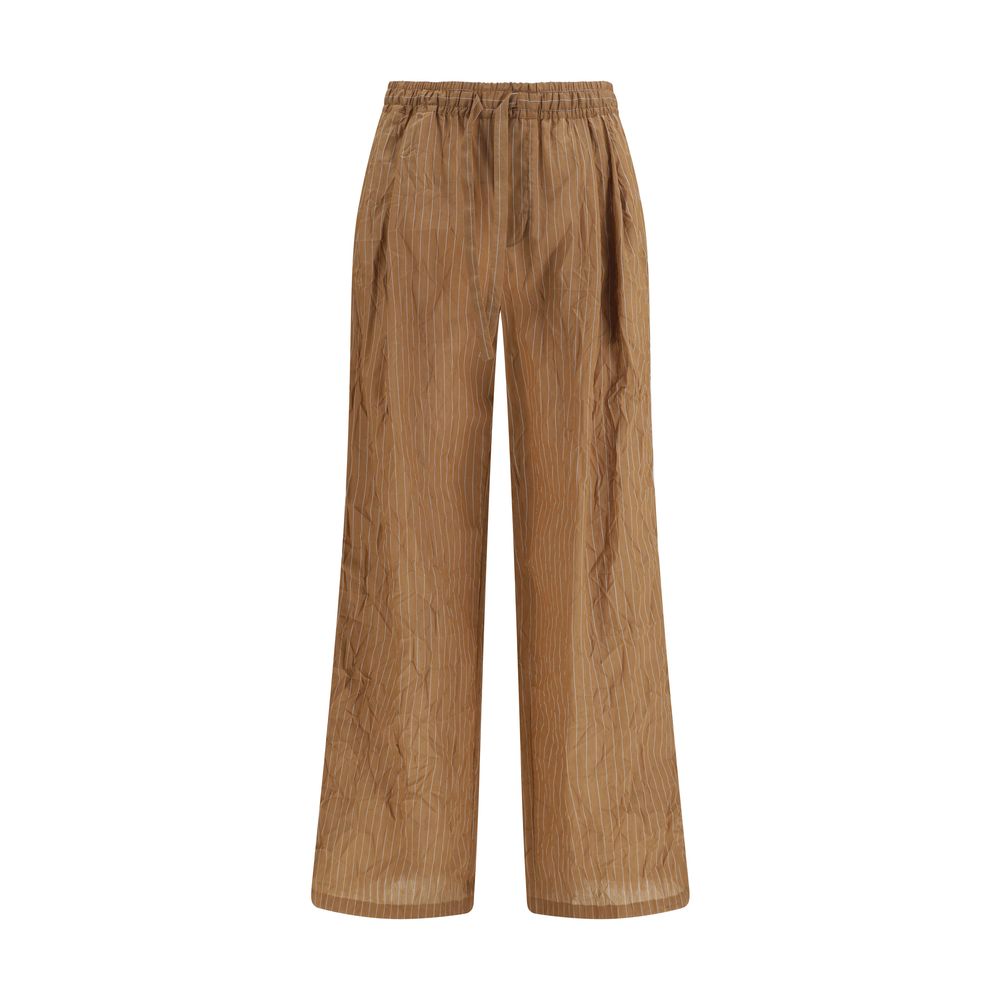 Pantalon décontracté Dolce & Gabbana en lin marron