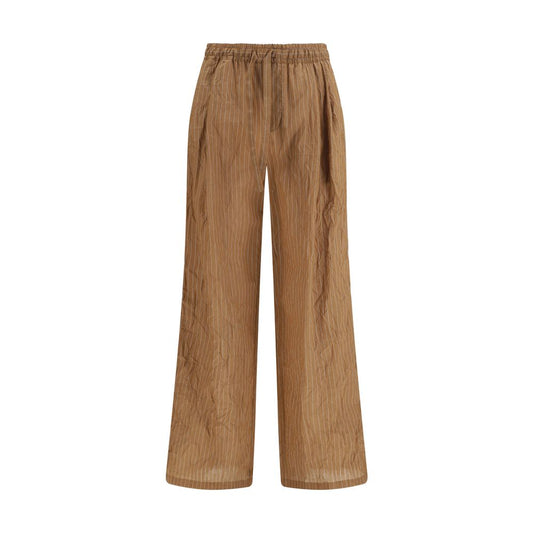 Dolce & Gabbana Bruine Linnen Casual Broek