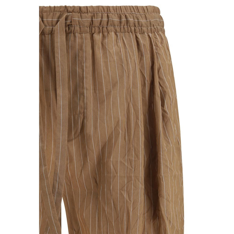 Dolce & Gabbana Bruine Linnen Casual Broek