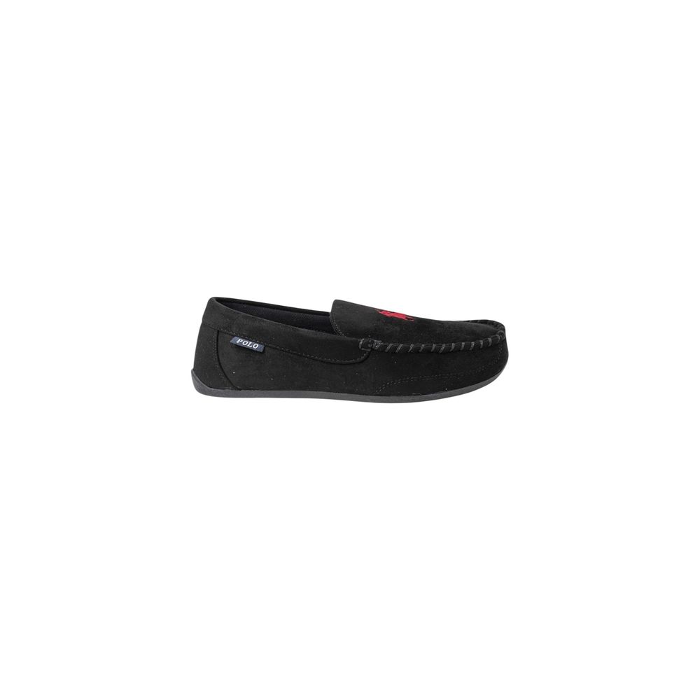 Ralph Lauren Black Faux Fur Slippers for Men
