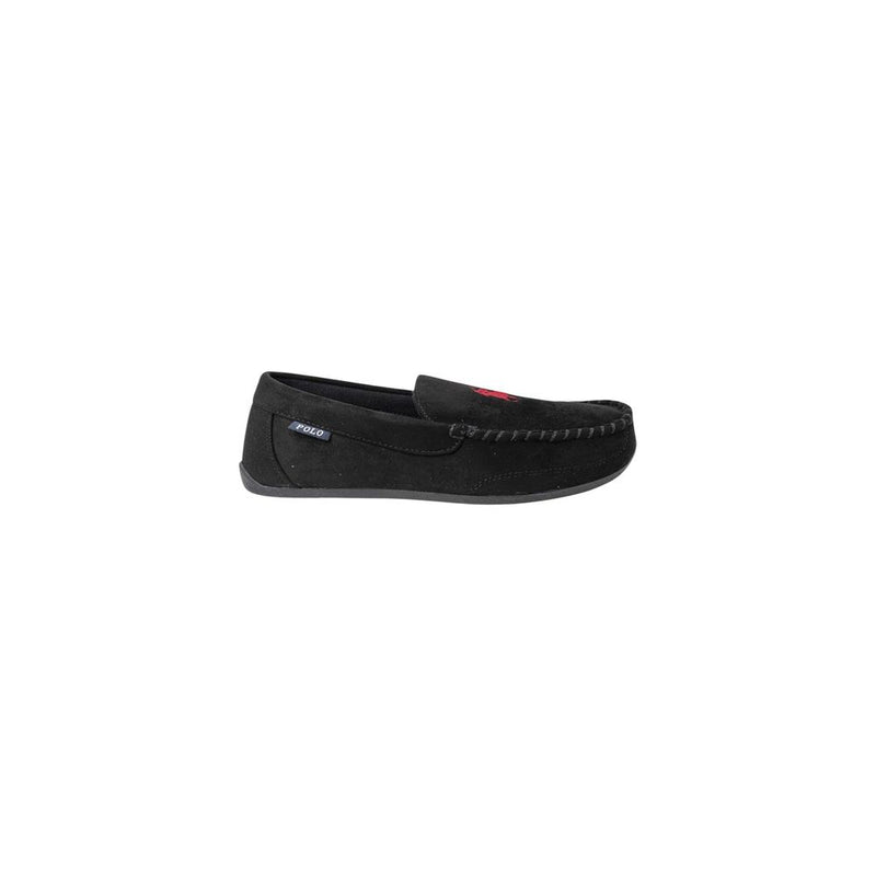 Ralph Lauren Black Faux Fur Slippers for Men