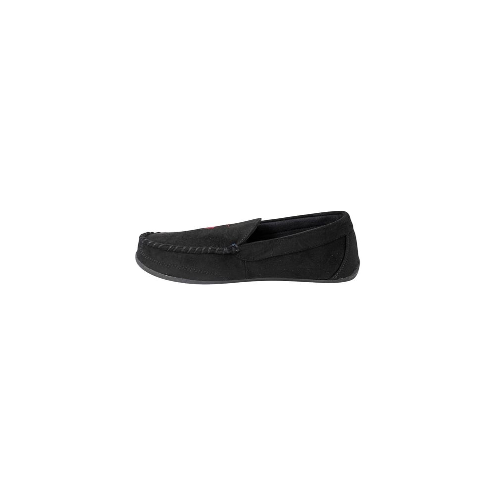 Ralph Lauren Black Faux Fur Slippers for Men