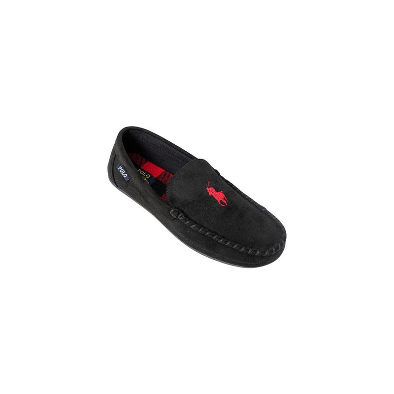 Ralph Lauren Black Faux Fur Slippers for Men