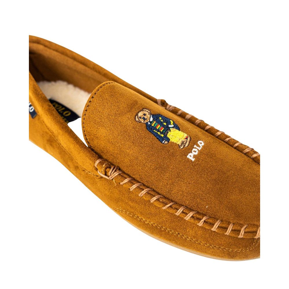 Ralph Lauren Beige Faux Fur Slippers for Men