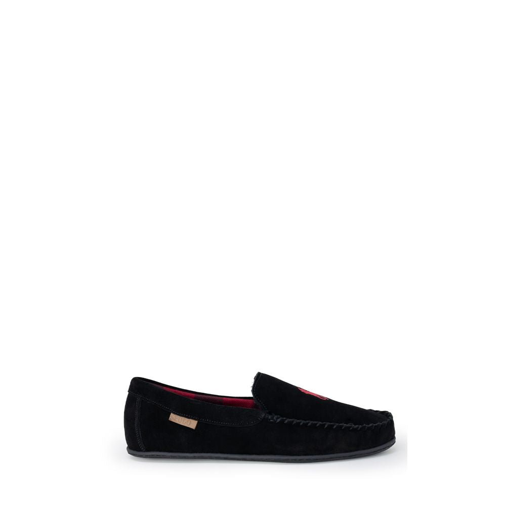 Ralph Lauren Black Faux Fur Slippers for Men