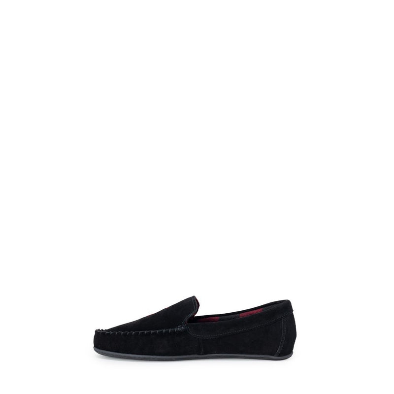 Ralph Lauren Black Faux Fur Slippers for Men