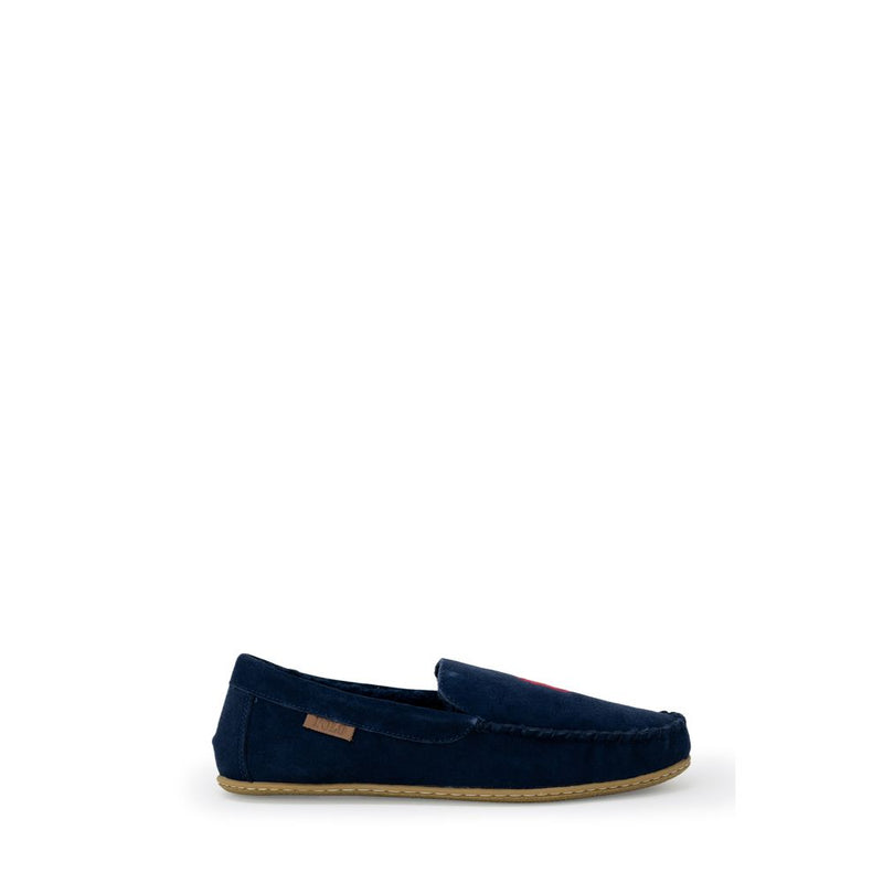 Ralph Lauren Blue Faux Fur Slippers for Men