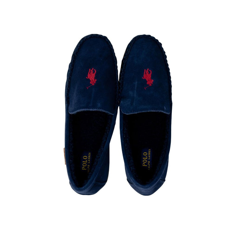 Ralph Lauren Blue Faux Fur Slippers for Men