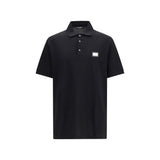 Polo en coton noir Dolce & Gabbana