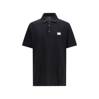 Polo en coton noir Dolce & Gabbana