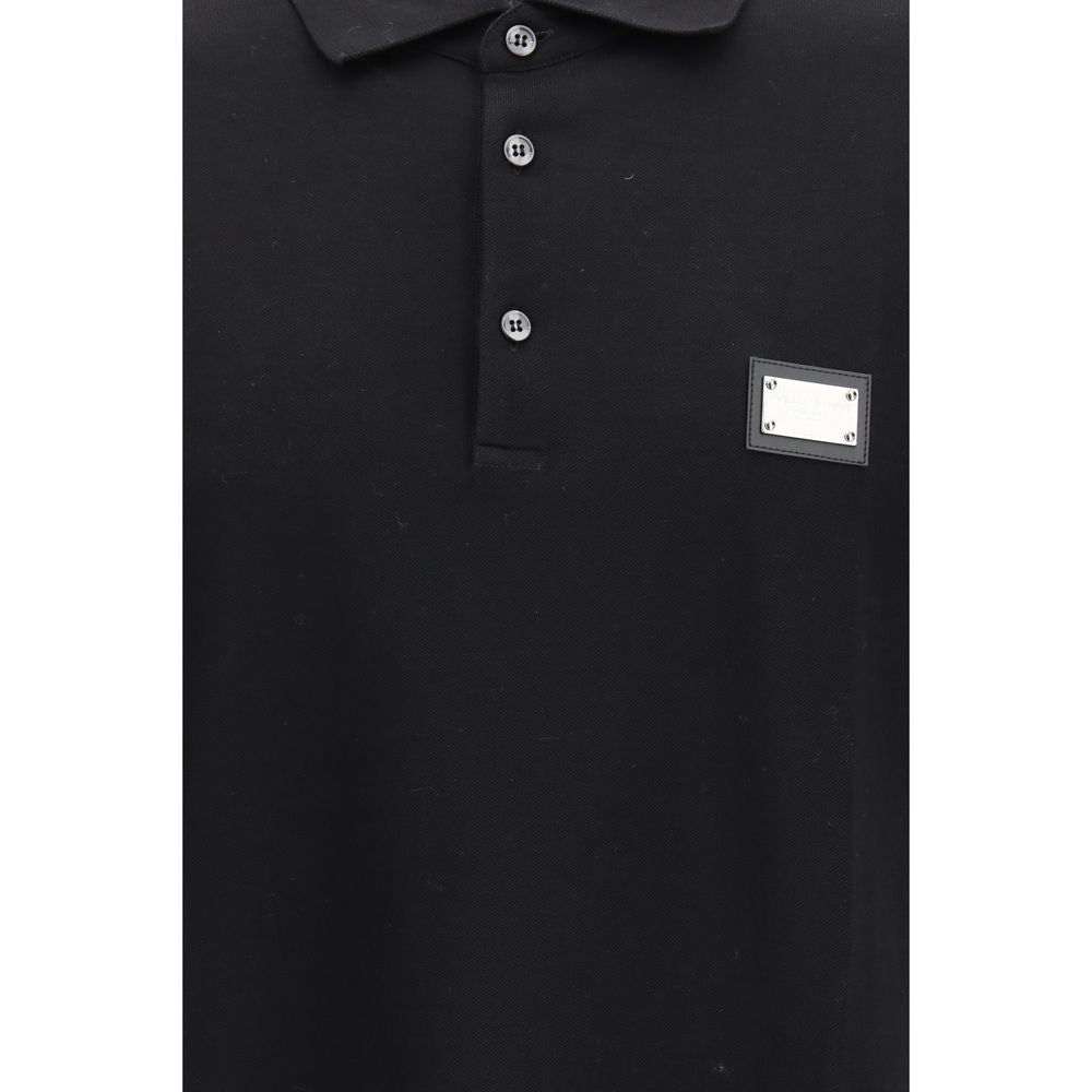 Polo en coton noir Dolce & Gabbana