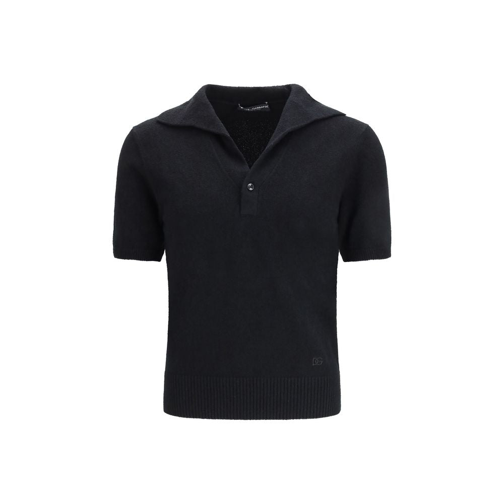 Polo en coton noir Dolce & Gabbana