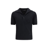 Polo en coton noir Dolce & Gabbana