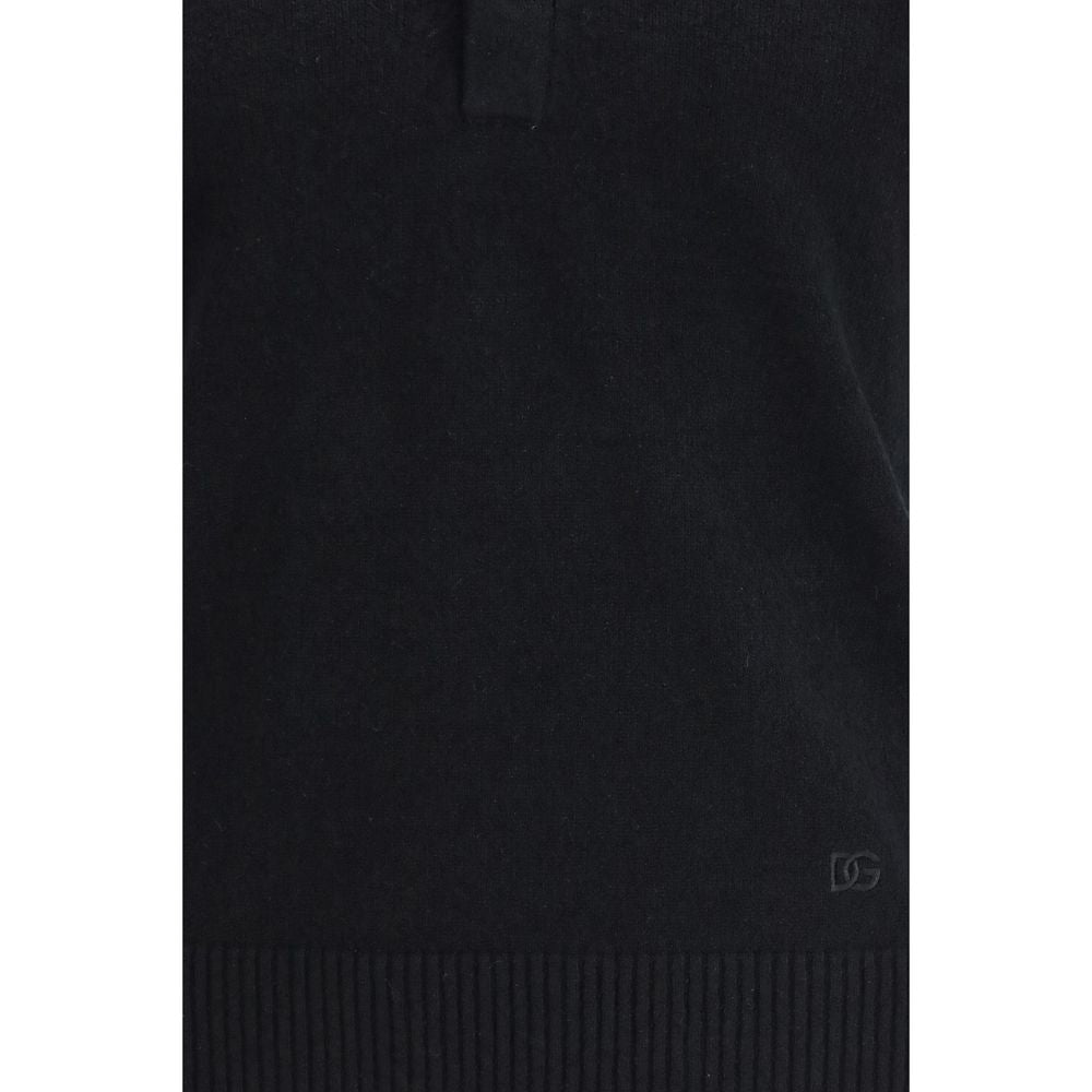 Polo en coton noir Dolce & Gabbana