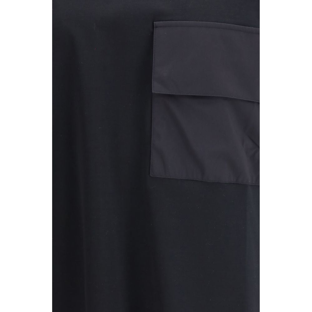 LAMINAR Black Cotton Pocket T-Shirt for Men