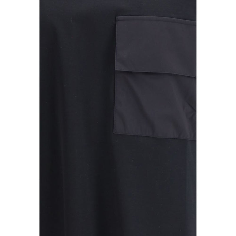 LAMINAR Black Cotton Pocket T-Shirt for Men