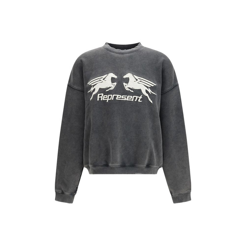 Represent Pegasus Gray Cotton Sweatshirt for Men
