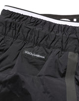 Dolce & Gabbana Black Nylon Elastic Waist Swim Shorts