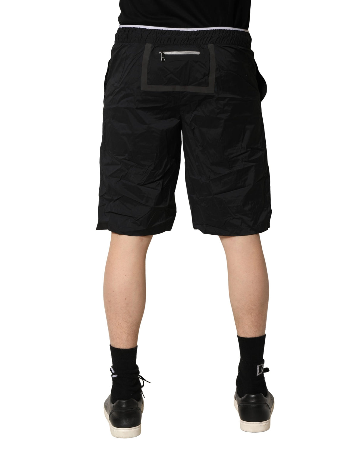 Dolce & Gabbana Black Nylon Elastic Waist Swim Shorts
