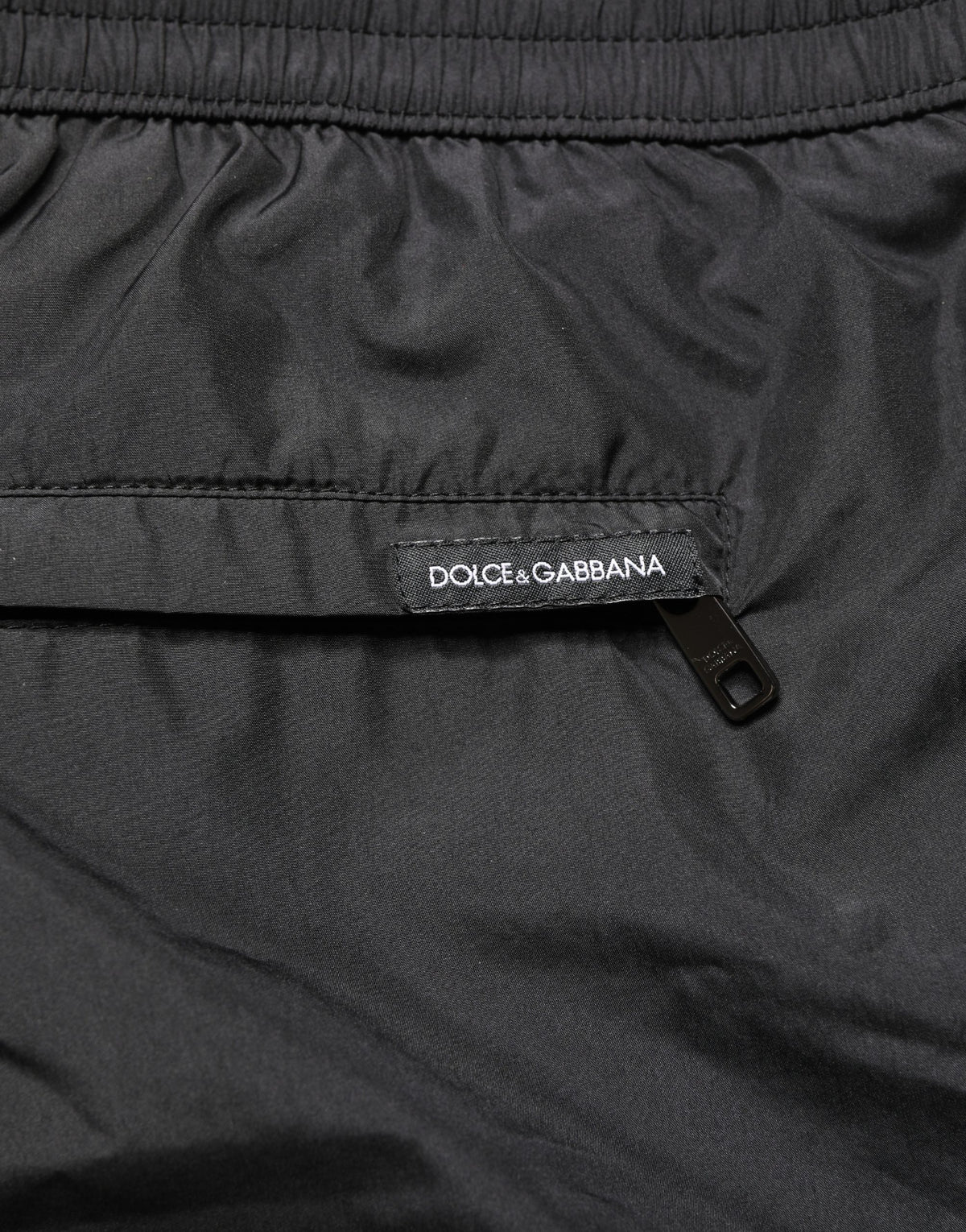Dolce & Gabbana Black Polyester Drawstring Men Swim Shorts