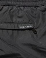 Dolce & Gabbana Black Polyester Drawstring Men Swim Shorts