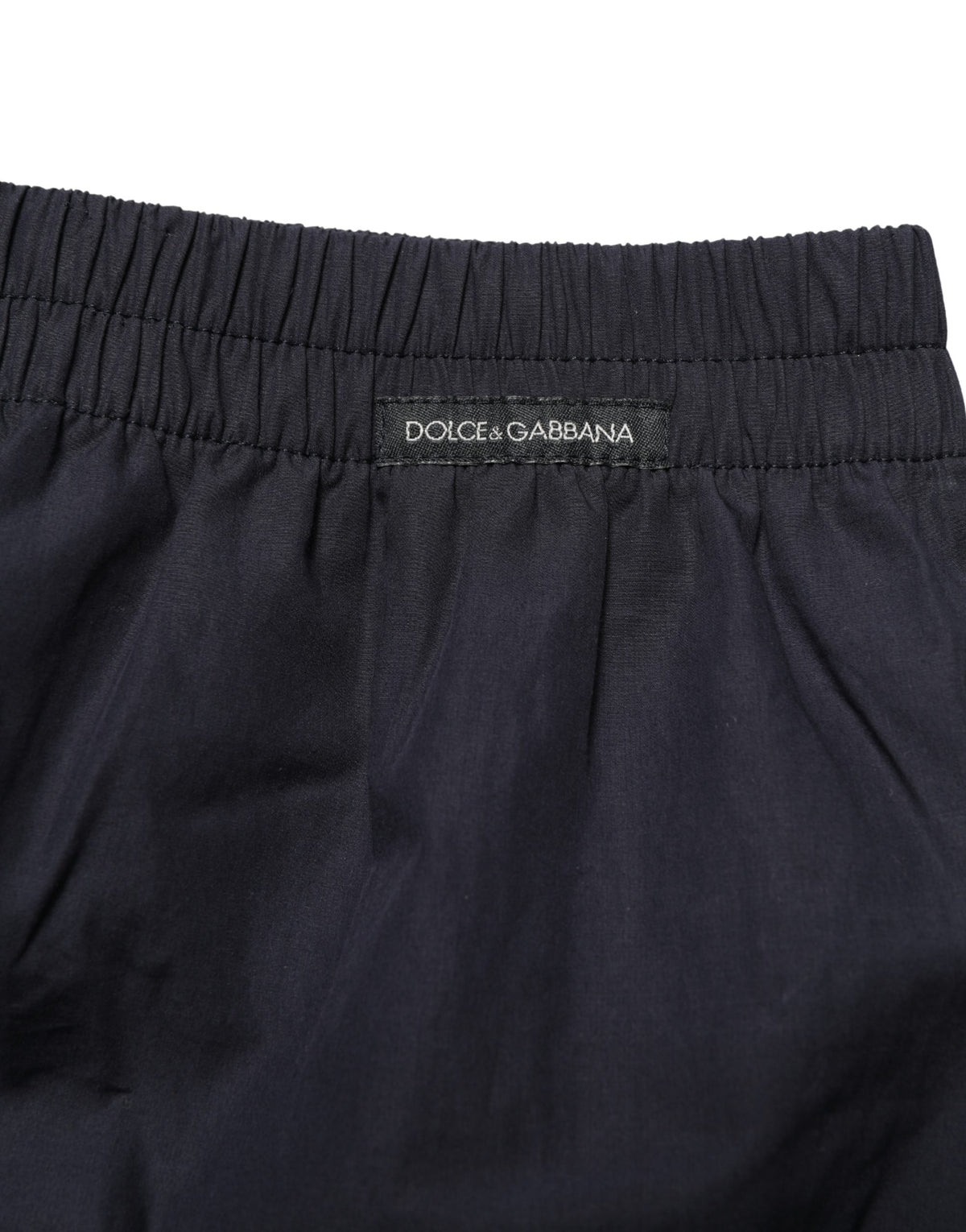 Dolce & Gabbana Black Cotton Elastic Waist Swim Shorts