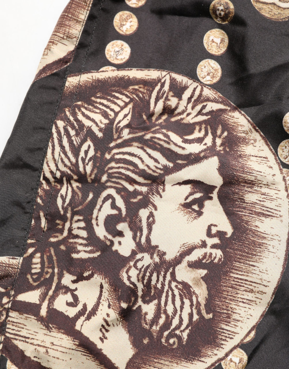 Dolce & Gabbana Black Roman Coin Print Swim Shorts