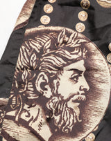 Dolce & Gabbana Black Roman Coin Print Swim Shorts