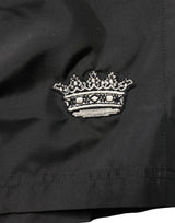 Dolce & Gabbana Black Polyester Drawstring Men Swim Shorts