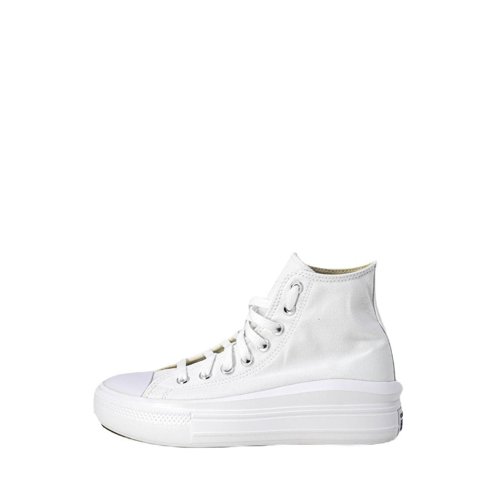 Converse White Cotton High Top Sneakers for Women