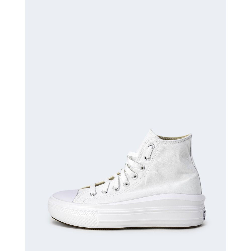 Converse White Cotton High Top Sneakers for Women
