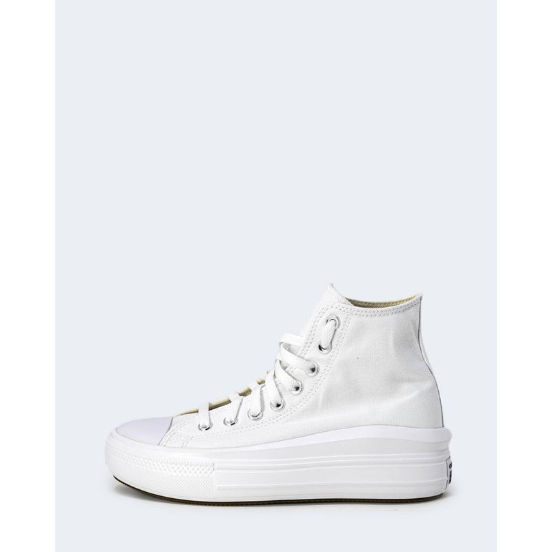 Converse White Cotton High Top Sneakers for Women