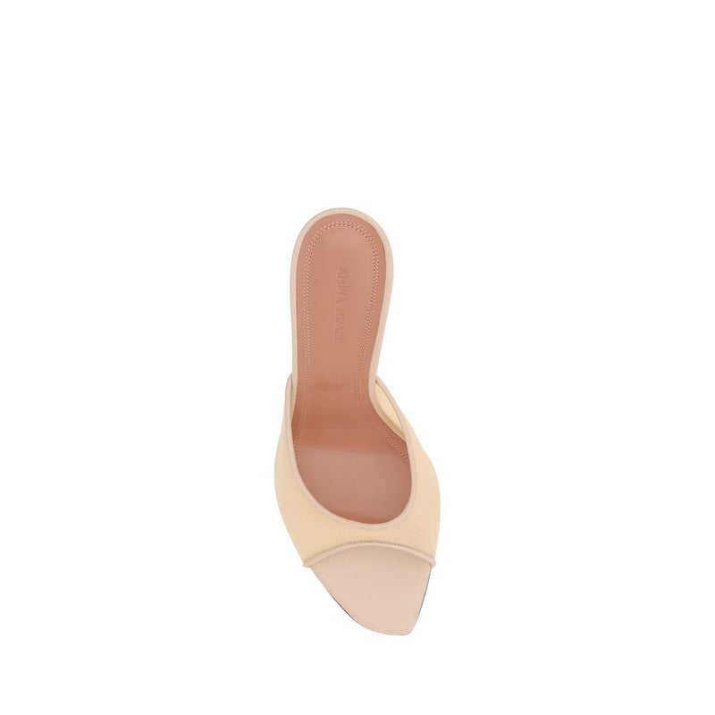 Pantoufles Amina Muaddi en nylon beige