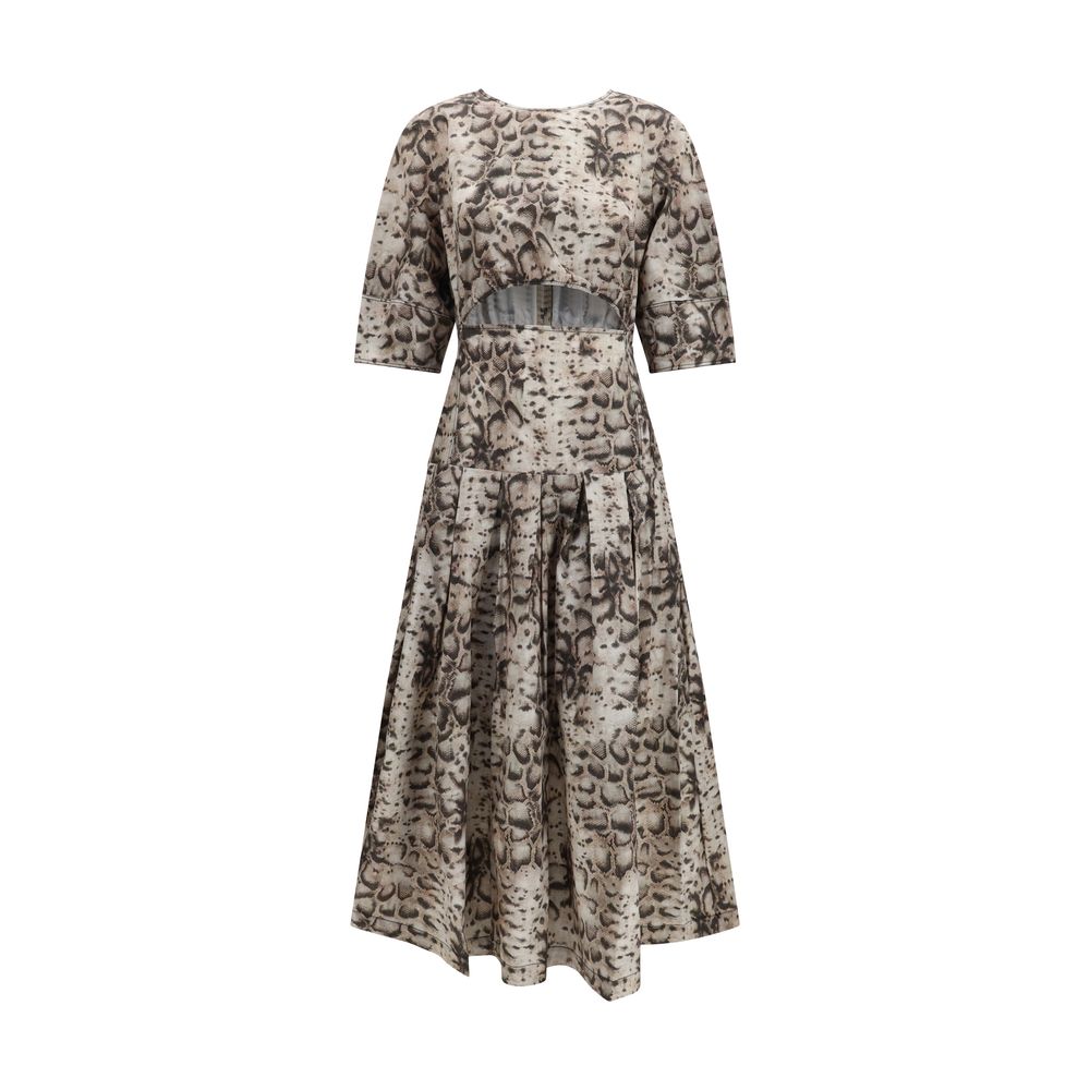 PINKO Multicolor Cotton Casual Dress with Cut-Out Details