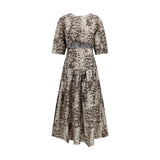 PINKO Multicolor Cotton Casual Dress with Cut-Out Details