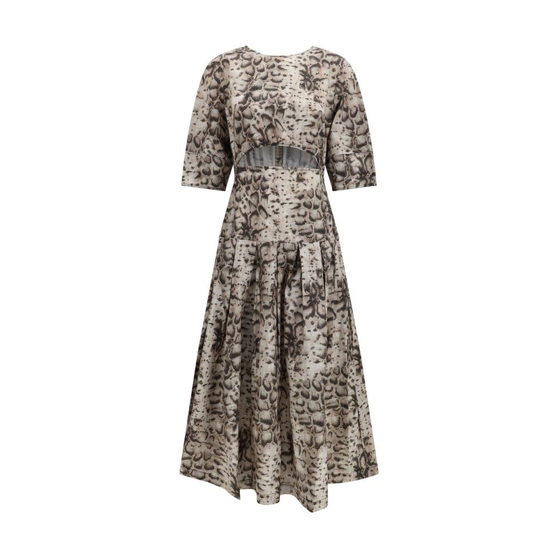 PINKO Multicolor Cotton Casual Dress with Cut-Out Details