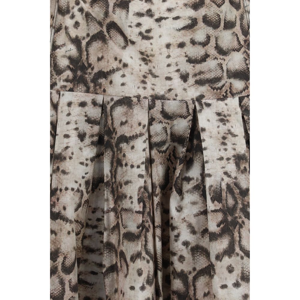 PINKO Multicolor Cotton Casual Dress with Cut-Out Details