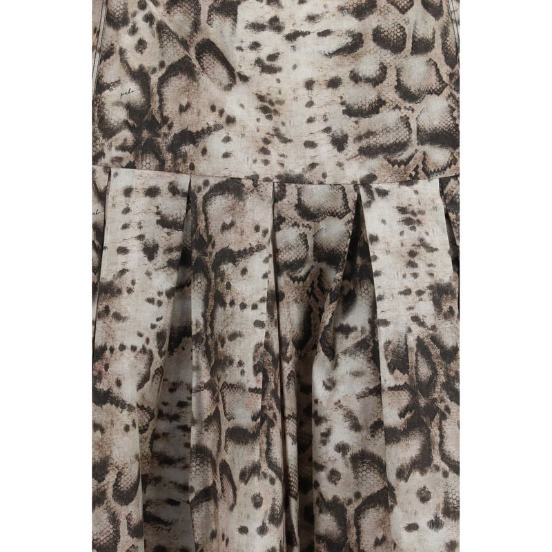 PINKO Multicolor Cotton Casual Dress with Cut-Out Details