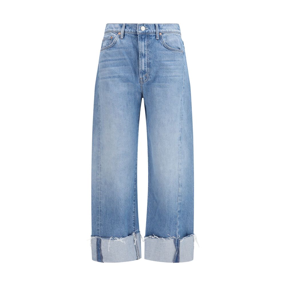 Mother Denim Half-Pipe Blue Cotton Cropped Jeans for Women