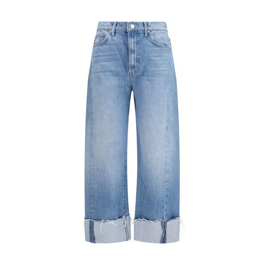 Mother Denim Half-Pipe Blue Cotton Cropped Jeans for Women