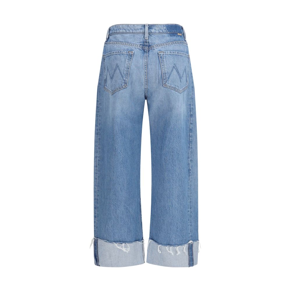 Mother Denim Half-Pipe Blue Cotton Cropped Jeans for Women
