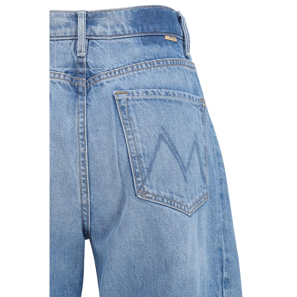 Mother Denim Half-Pipe Blue Cotton Cropped Jeans for Women