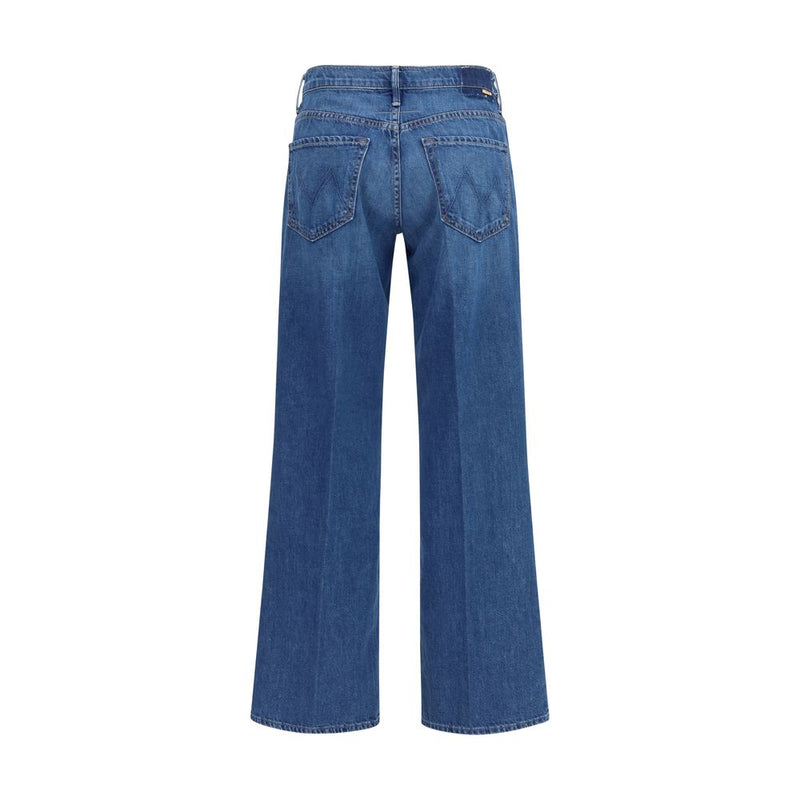 Mother Denim Blue Cotton Relaxed Fit Mid Rise Maven Skimp Jeans