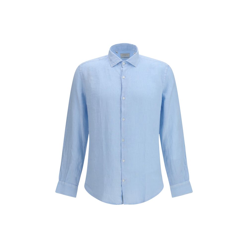 Brooksfield Blue Linen Shirt - Lightweight & Elegant