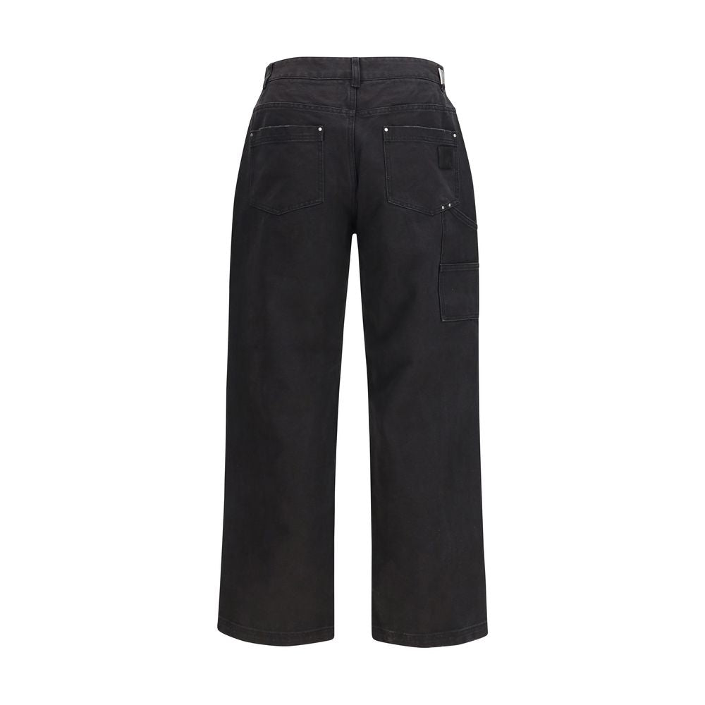Represent Black Cotton Casual Worker Pants for Men