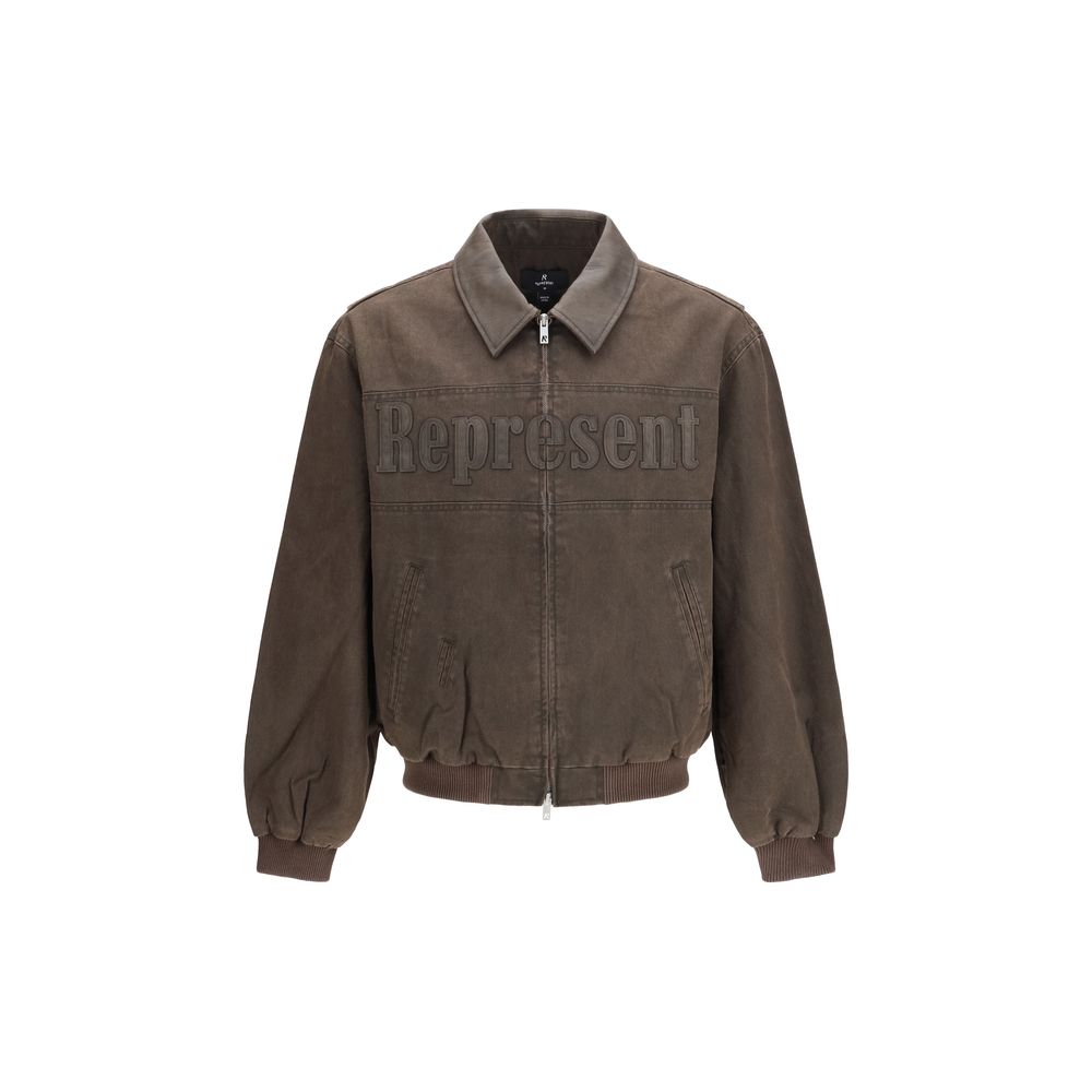 Represent Roscoe Brown Cotton Bomber Jacket for Men