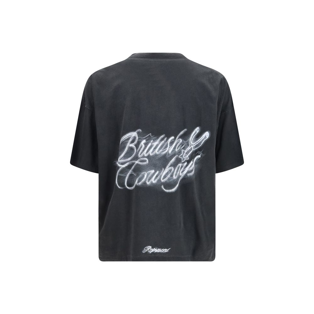 Represent Black Cotton T-Shirt - British Cowboys Graphic