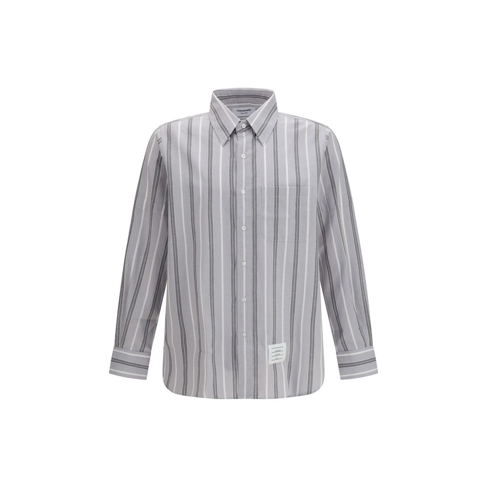 Thom Browne Gray Cotton Madras Striped Armband Shirt