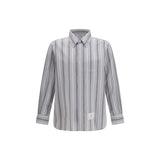 Thom Browne Gray Cotton Madras Striped Armband Shirt